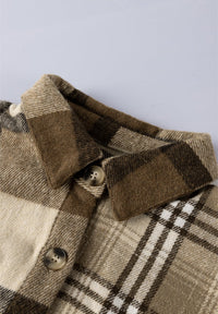 Plaid Button Up Flap Pocket Shacket Trandify Deal