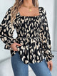 Square Neck Flounce Sleeve Blouse Trandify Deal