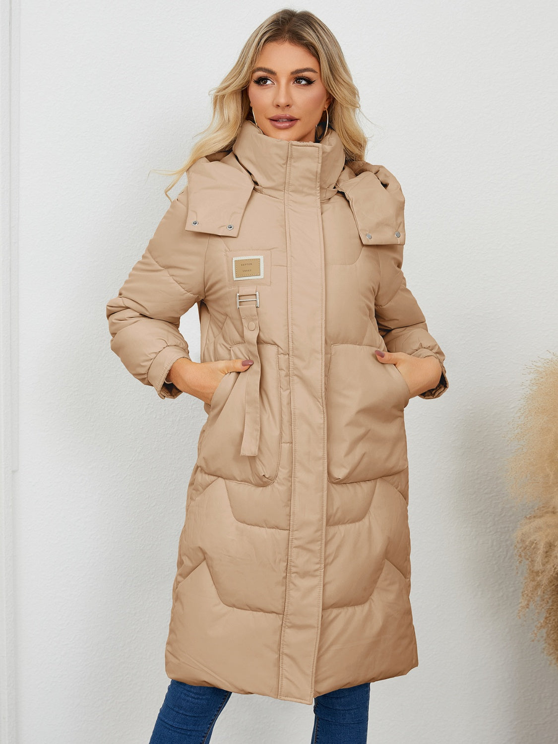 Long Sleeve Longline Hooded Winter Coat Trandify Deal