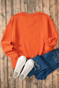 Letter Round Neck Long Sleeve Sweatshirt Trandify Deal