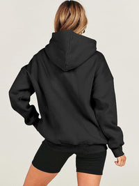 Dropped Shoulder Long Sleeve Hoodie Trandify Deal