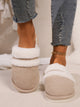 Contrast Faux Fur Round Toe Slippers Trandify Deal