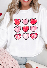 Valentine's Day Heart Round Neck Long Sleeve Sweatshirt Trandify Deal