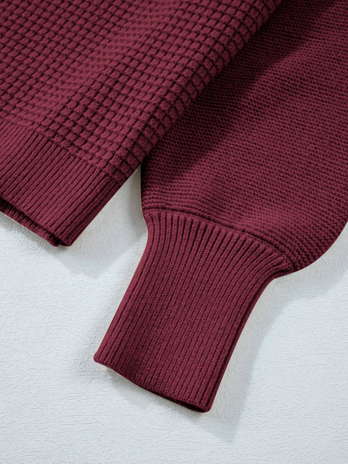 Women's Textured Knit Sweater - Waffle Crewneck