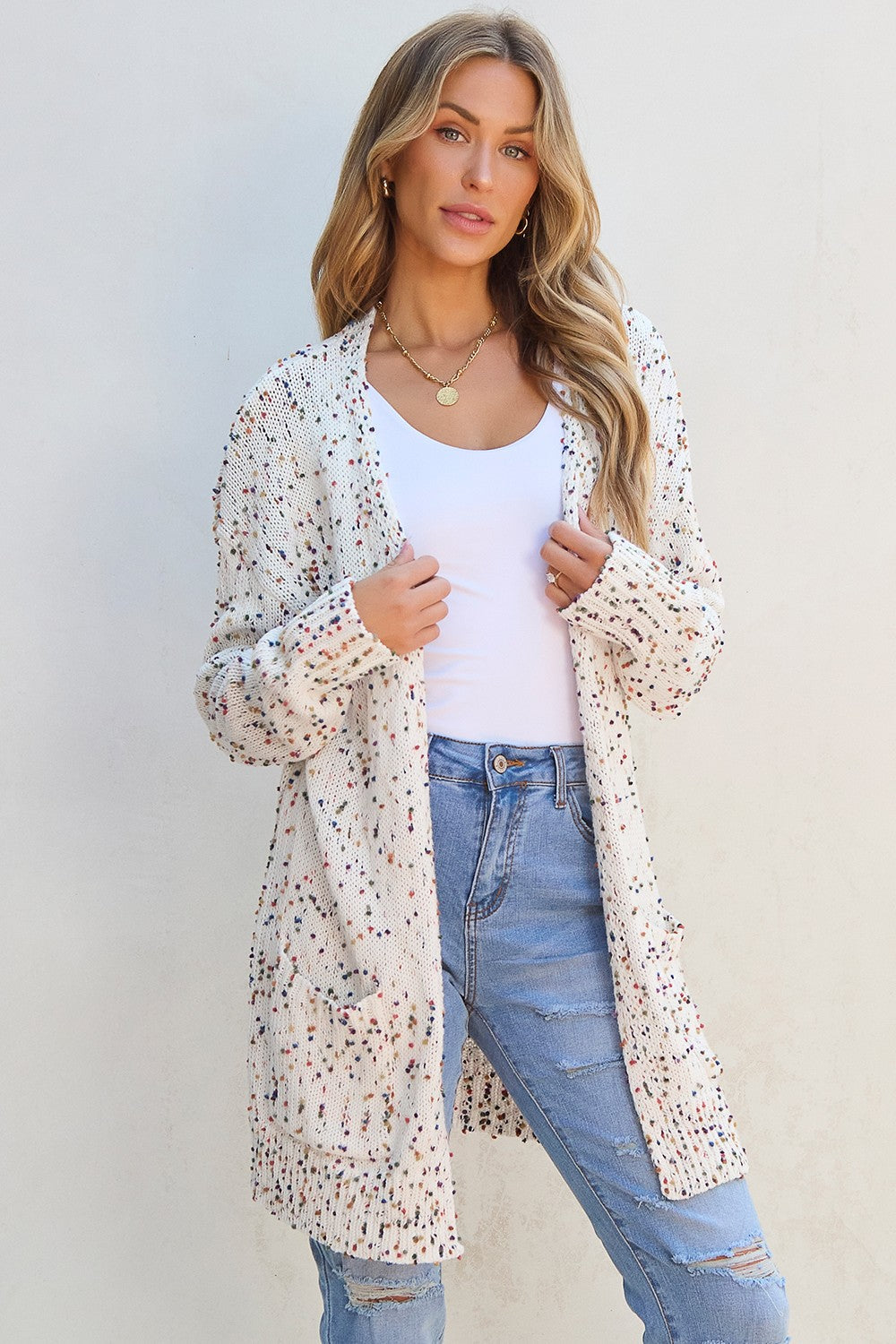 Open Front Long Sleeve Cardigan Trandify Deal