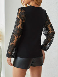 Trendy lace blouse for women – long sleeve office wear top
