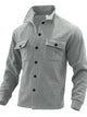 Men’s Plus Size Denim Button-Up Long Sleeve Jacket for Big & Tall – Slim Fit Casual Layering Shacket
