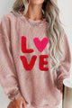 Valentine’s Day LOVE Round Neck Long Sleeve Sweatshirt - Trandify Deal