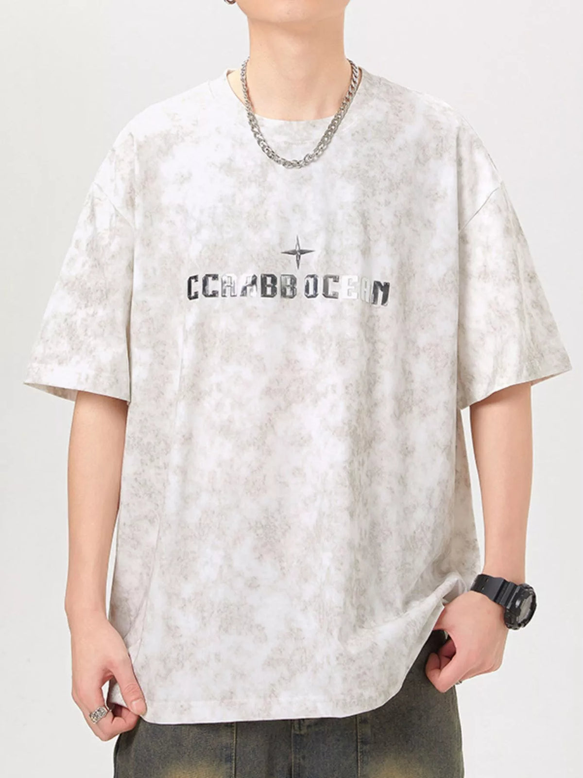 Men's plus size soft cotton t-shirt in White, regular fit model.