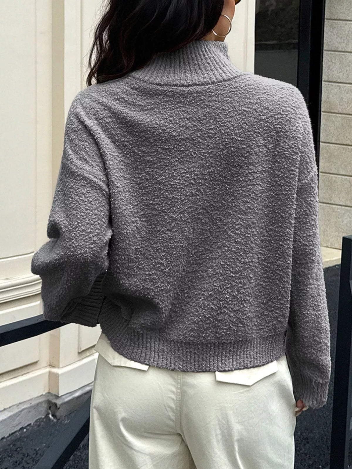 Women's Ribbed Turtleneck Sweater Long Sleeve Top for Fall Winter Fashion