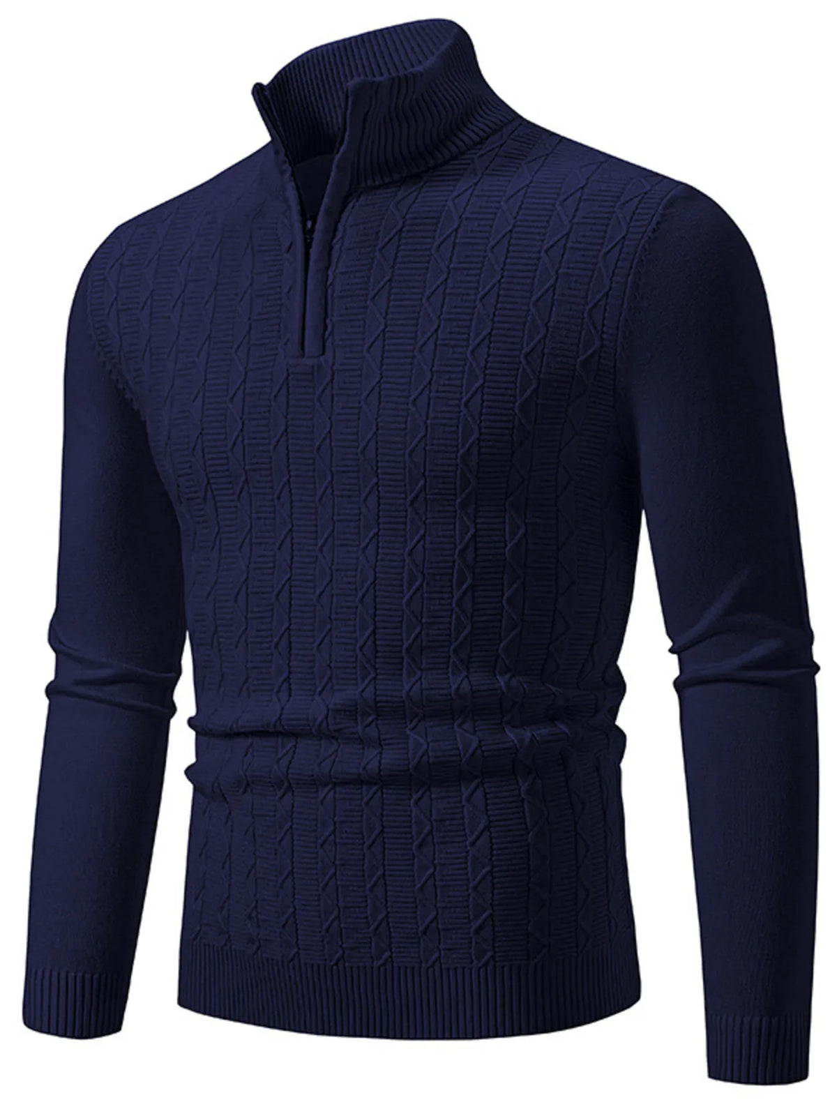 Men’s Plus Size Quarter Zip Sweater – Regular Fit, Cozy & Stylish