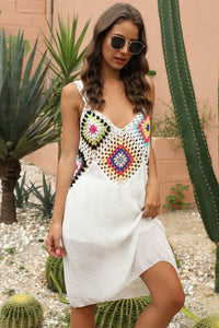 Geometric V-Neck Spaghetti Strap Cover Up Dress Trandify deal