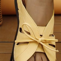 Tied Open Toe Low Heel Sandals Trandify Deal