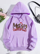 MERRY CHRISTMAS Graphic Drawstring Hoodie Trandify deal