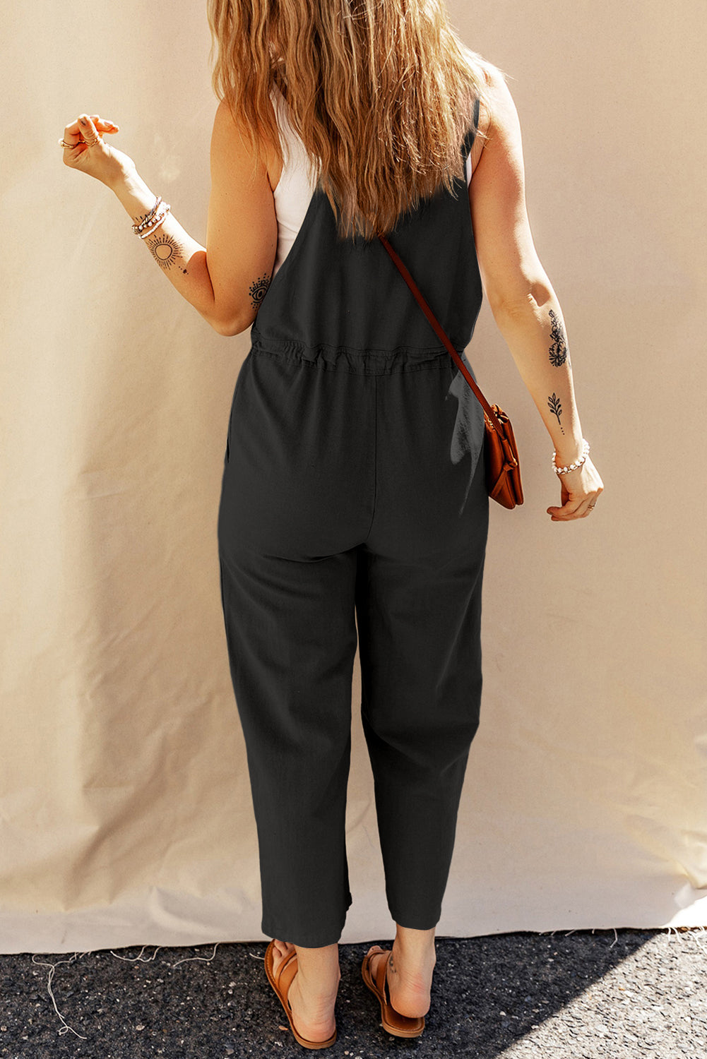 Drawstring Wide Strap Overalls with Pockets Trandify deal