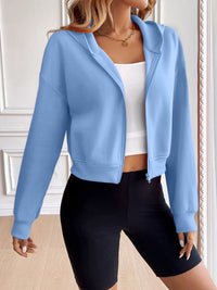 Ivy Lane Zip Up Dropped Shoulder Hooded Jacket Trandify Deal