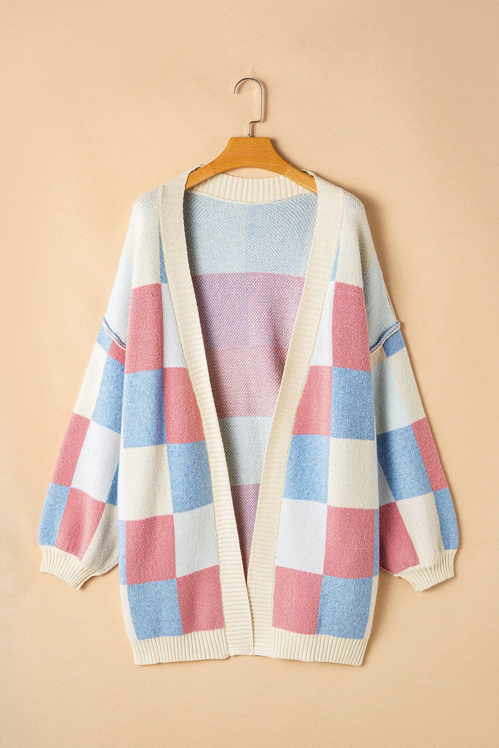 Color Block Open Front Long Sleeve Cardigan Trandify Deal