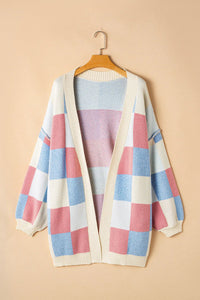 Color Block Open Front Long Sleeve Cardigan Trandify Deal