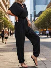 Women’s Comfortable Half Sleeve Jumpsuit – Perfect for Work & Outings