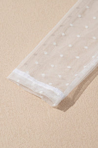 Breathable Feminine Swiss Dot Blouse with Chic Square Neckline