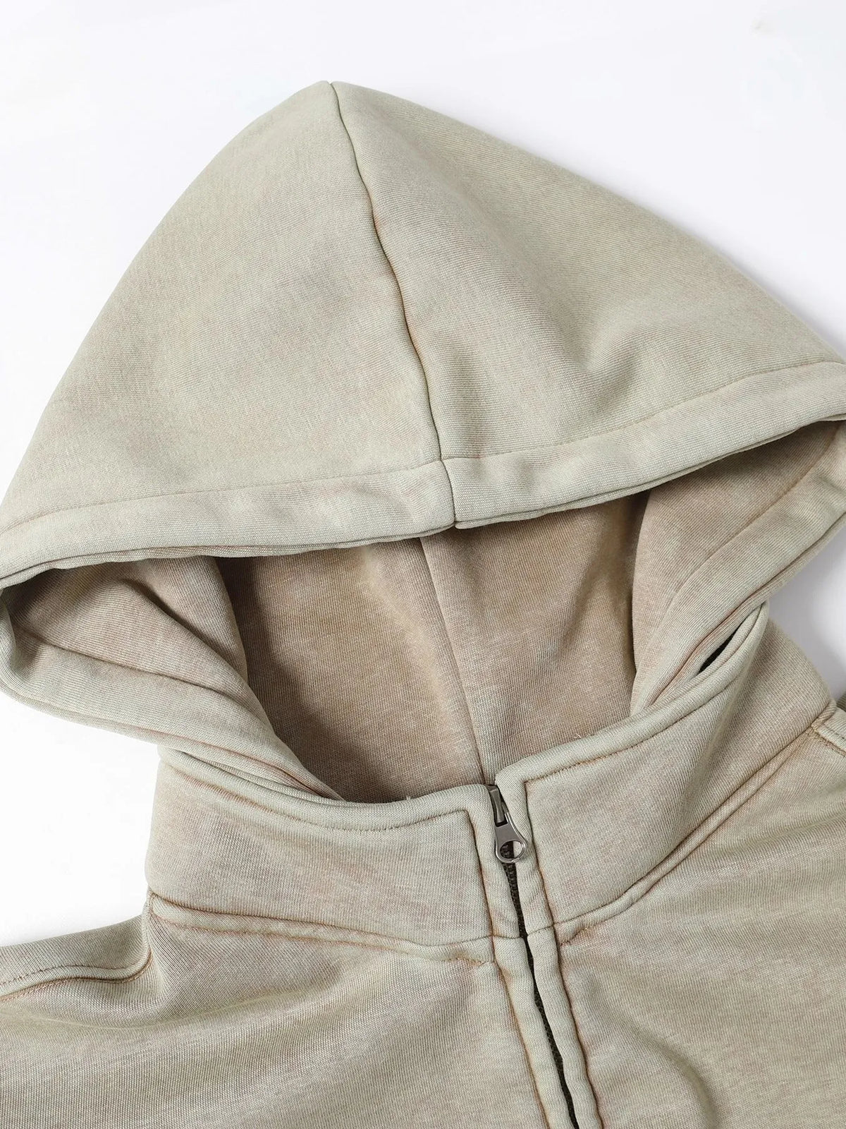 Men’s Distressed Zip-Up Hoodie – Soft Washed Cotton Streetwear Pullover