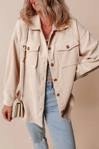 Pocketed Button Up Dropped Shoulder Shacket - Trandify Deal