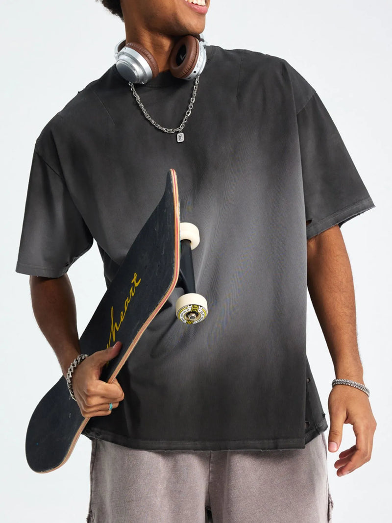 Men's Gradient Color T-Shirt – Soft Cotton Short Sleeve Casual Tee