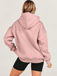 Dropped Shoulder Long Sleeve Hoodie Trandify Deal