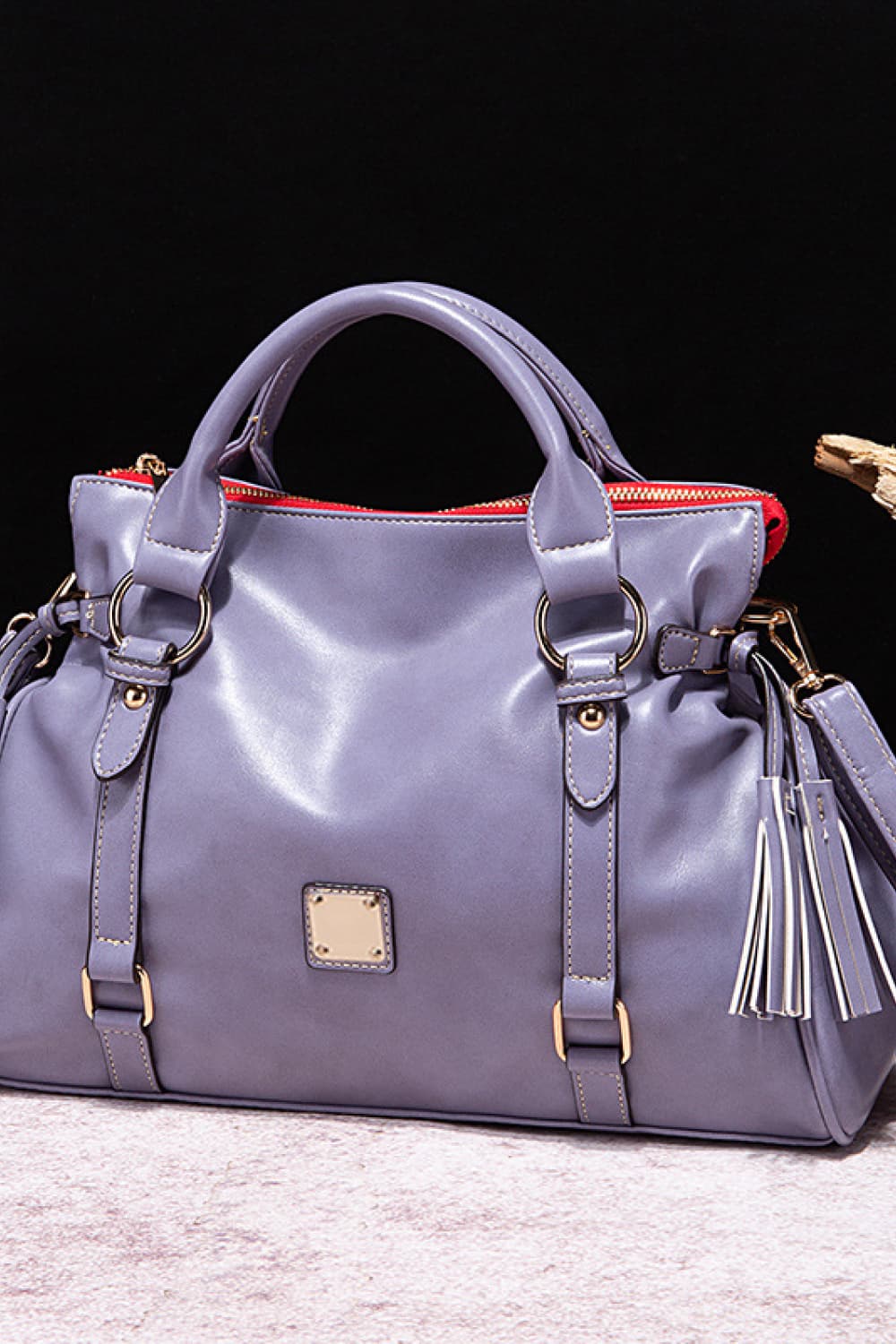 PU Leather Handbag with Tassels Trandify Deal