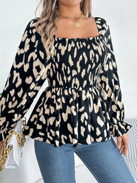 Square Neck Flounce Sleeve Blouse Trandify Deal