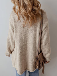 Women's Lightweight Button Up Cardigan with Pockets in beige