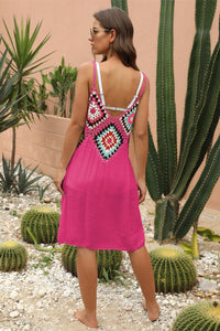 Geometric V-Neck Spaghetti Strap Cover Up Dress Trandify deal