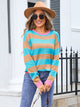 Angel wings Striped Round Neck Dropped Shoulder Sweater Trandify Deal