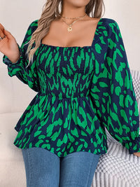 Square Neck Flounce Sleeve Blouse Trandify Deal