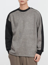 Men’s Plus Size Contrast Neck Long Sleeve Sweatshirt – Comfort Fit Hoodie