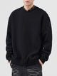 men's oversized waffle-knit sweatshirt crewneck long sleeve pullover casual style