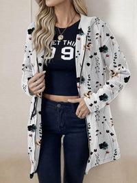 Women's lightweight zip up hoodie jacket in White with front pockets.