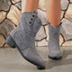 Suede Point Toe Block Heel Boots Trandify Deal