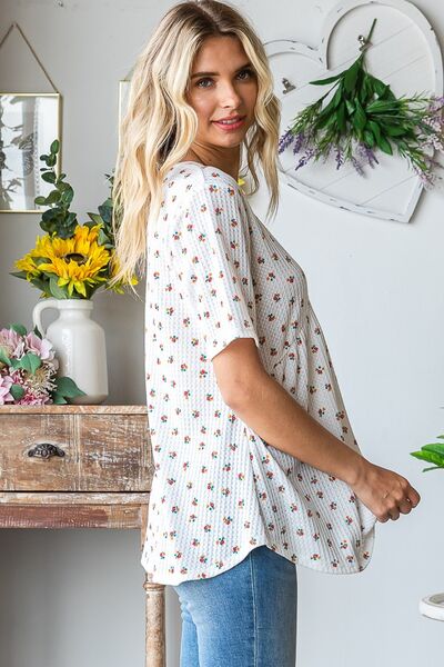 Summer Flowy Tunic with Vintage Floral Print – Casual Plus Size Top