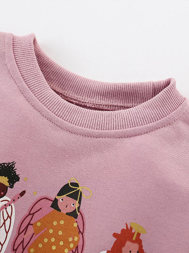 Kids Angel Sweatshirt - Cute Graphic Long Sleeve Top