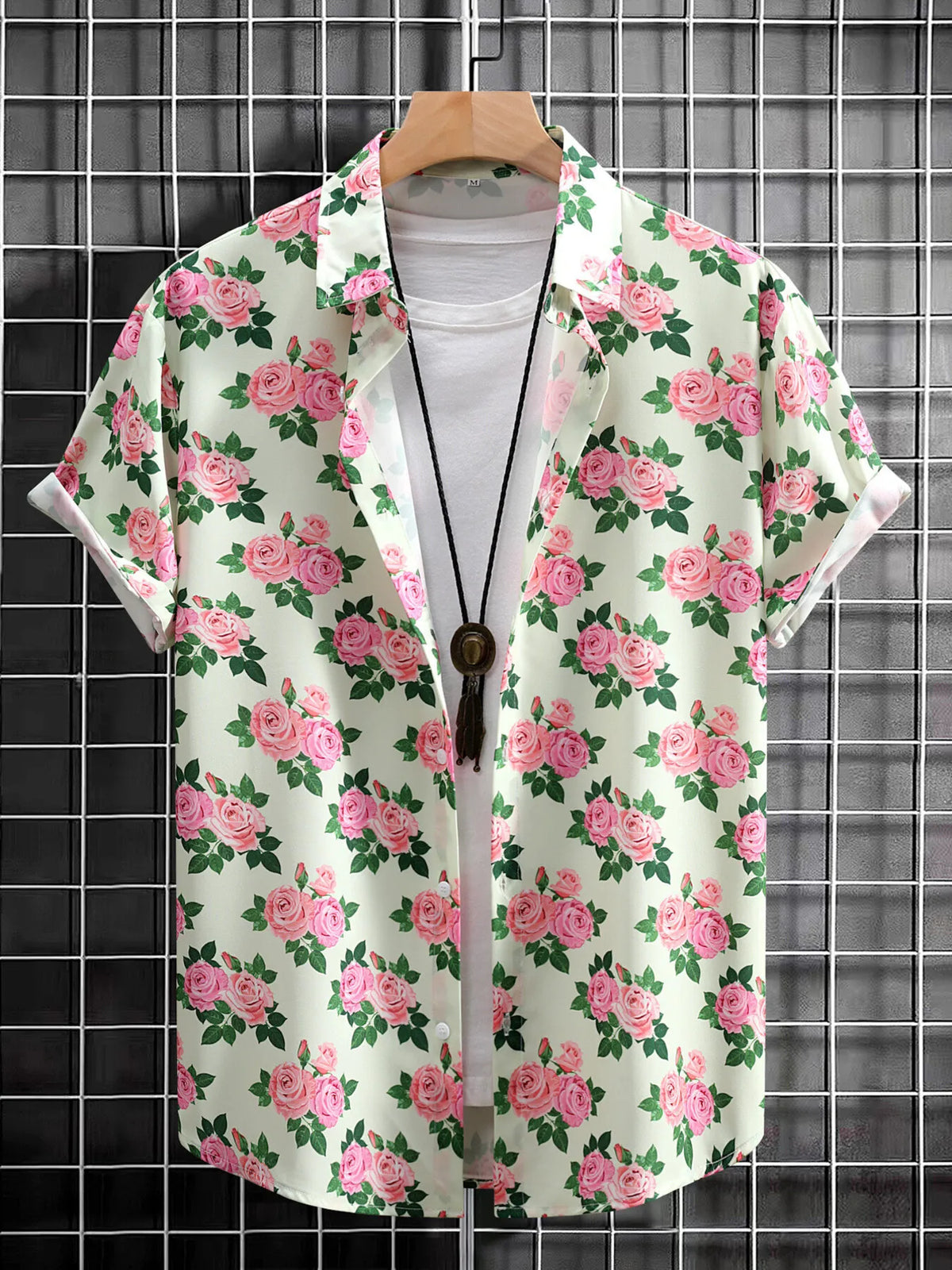 Men’s Hawaiian Floral Short Sleeve Shirt – Tropical Summer Fashion