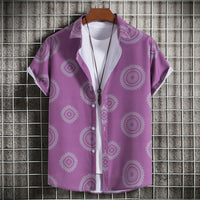 Trendy Geometric Print Casual Shirt for Plus Size Men – Breathable Vacation Beach Shirt