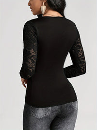 Lace Ruched Surplice Long Sleeve Top Trandify Deal