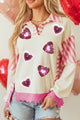 Valentine’s Day Sequin Heart Pattern Long Sleeve Sweatshirt Trandify Deal
