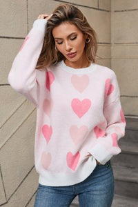 Angel Wings Heart Round Neck Long Sleeve Sweater Trandify Deal