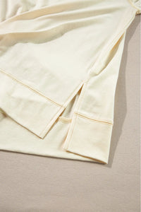 Slit Notched Long Sleeve Blouse Trandify Deal