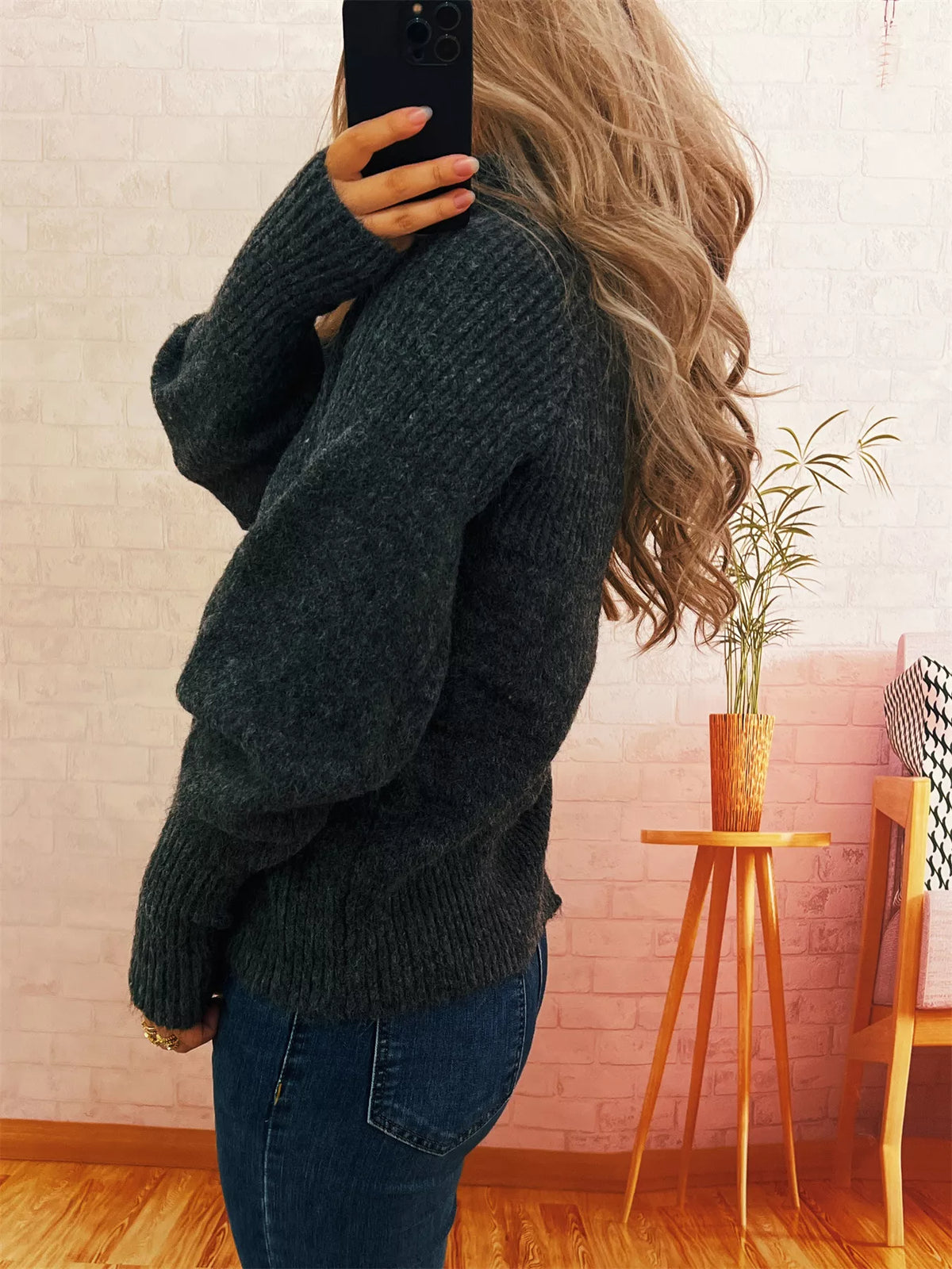 Women's Ribbed Turtleneck Sweater - Cozy Long Sleeve Top