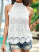 Lace Tied Mock Neck Tank Trandify deal