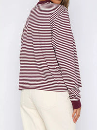 Women's Striped Oversized Sweatshirt - Soft Casual Crewneck
