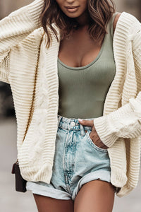 Cable-Knit Open Front Cardigan Trandify Deal